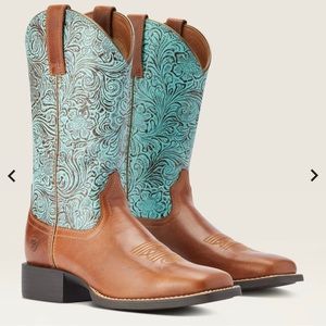Ariat Round Up Square Toe Western Boot in Beduino Brown